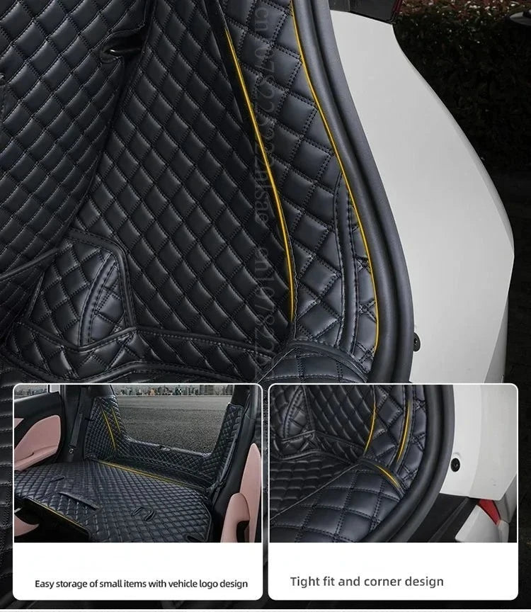 Tapis de coffre de voiture personnalisé en cuir de mouette, couverture complète, doublure de chargement, accessoires d'intérieur imperméables pour BYD Dolphin Mini /surf 2025