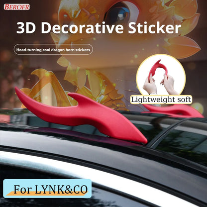Autocollant de voiture stéréo 3D corne de Dragon, décoration de toit de voiture, autocollant corne de Dragon pour LYNK & CO 900 LYNKCO 09 01 18 03 05 06 07 PHEV MHEV