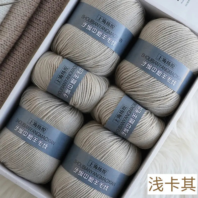 Fil de cachemire d'épaisseur moyenne, 500 g/ensemble, 4 plis, pour tricot au Crochet à la main, pull et pantalon, laine chaude, fil de laine 100%, doux pour la peau
