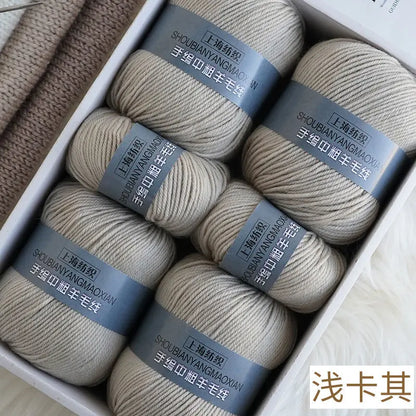 Fil de cachemire d'épaisseur moyenne, 500 g/ensemble, 4 plis, pour tricot au Crochet à la main, pull et pantalon, laine chaude, fil de laine 100%, doux pour la peau