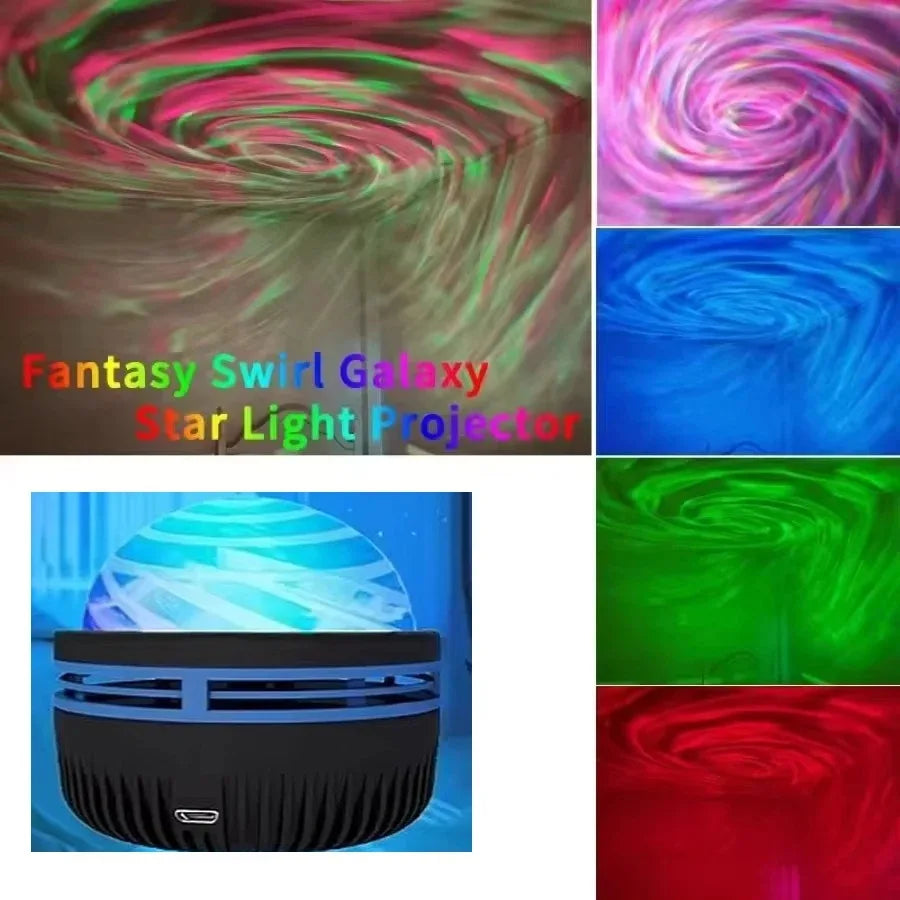 Projecteur LED Ciel Étoilé RGB Galaxie Lampe d'Ambiance Projection Noël Halloween Télécommande 7 Couleurs Rotation Automatique Maison