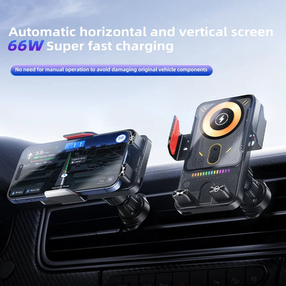 Chargeur sans fil pour voiture 15W, serrage automatique infrarouge, support de charge rapide, support de téléphone pour grille d'aération