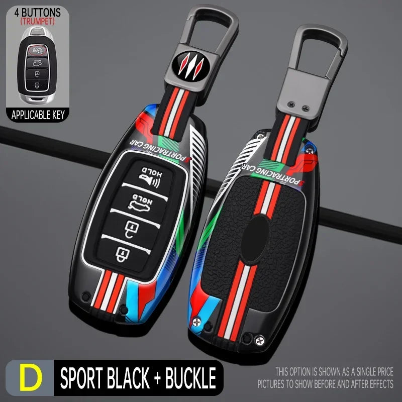 Étui pour clé de voiture en métal, housse pour Hyundai Accent Solaris Sonata Palisade Kona Azera Creta I20 I30 IX35 IX25 Elantra Grandeur Ig
