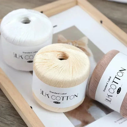 Fil à tricoter chaud et doux pour bébé, 50 g/pièce, dentelle de soie, coton, lait, Crochet, tricoté à la main, fournitures pour tricot à la main, point de croix