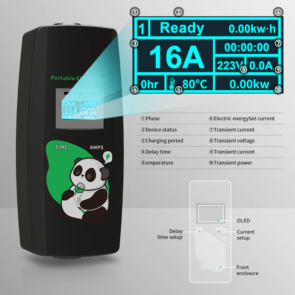 Khons 11kw chargeur de voiture électrique 3 phases 16A chargeur Portable Type2 EVSE boîte de charge prise Cee IEC62196 chargeur de voiture électrique