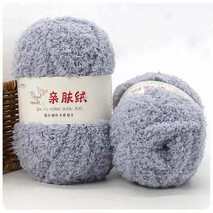 Fil Chenille doux et fin en velours de corail, 50g/paquet, fils de serviette pour tricoter, fil au Crochet, tricot à la main, poupées de bricolage
