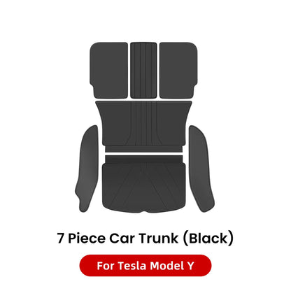 YZ Pour Tesla Modèle Y Juniper 2021-2025 Tapis en cuir entièrement entourés Tapis imperméables non glissants Tapis sur mesure