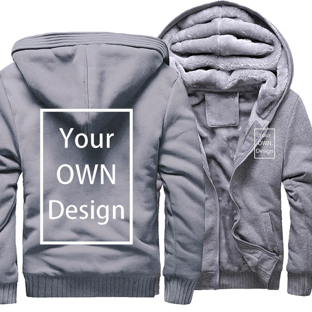 Votre propre Design marque Logo/image personnalisé hommes femmes bricolage hiver épais sweat à capuche décontracté vêtements à capuche 24 couleurs manteau ample
