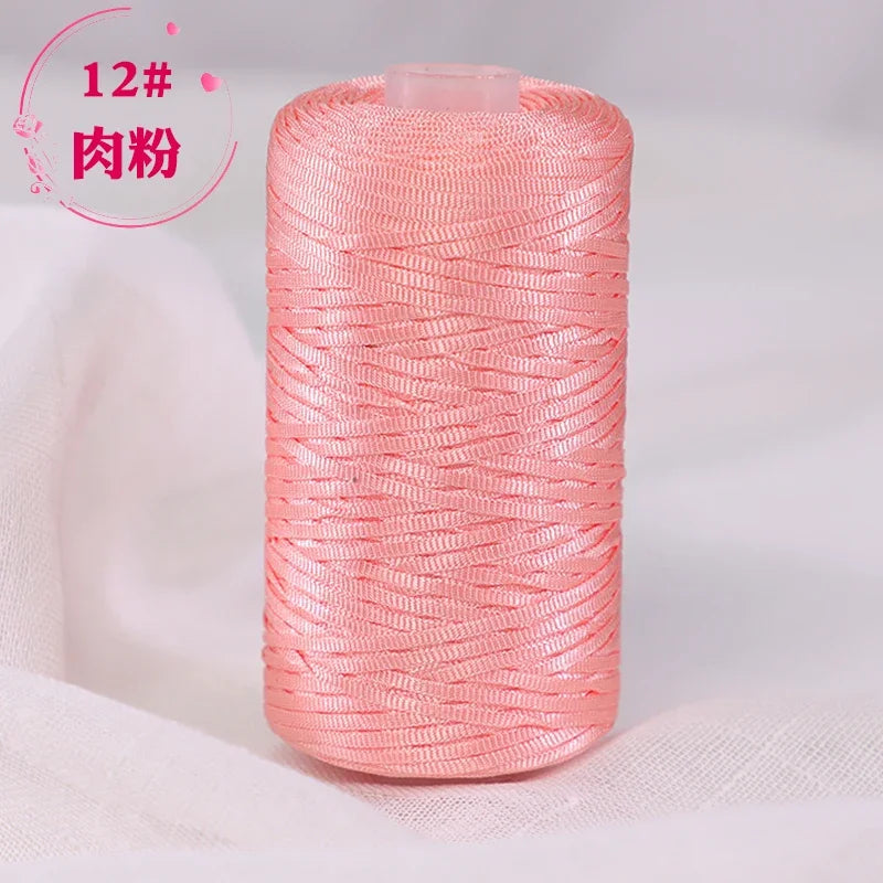Fil de Crochet d'été en Satin, 100g/bobine, sangle conçue, fil fantaisie mélangé pour bricolage, chapeau, sac à main, pull, chapeau, 1 pièce