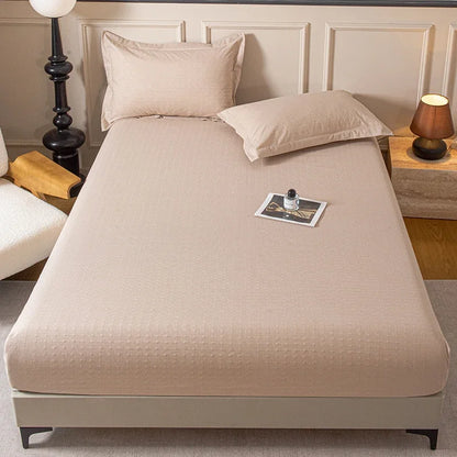 Housse de matelas unie douce pour la maison, drap-housse avec bande élastique pour lit simple, double, king, queen 90/120/150/180/200CM