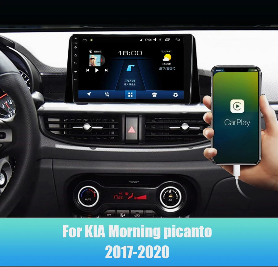 QSZN pour KIA Picanto Morning 3 JA 2018 - 2019 Android 13 autoradio lecteur vidéo multimédia CarPlay Auto 4G GPS Navigation stéréo