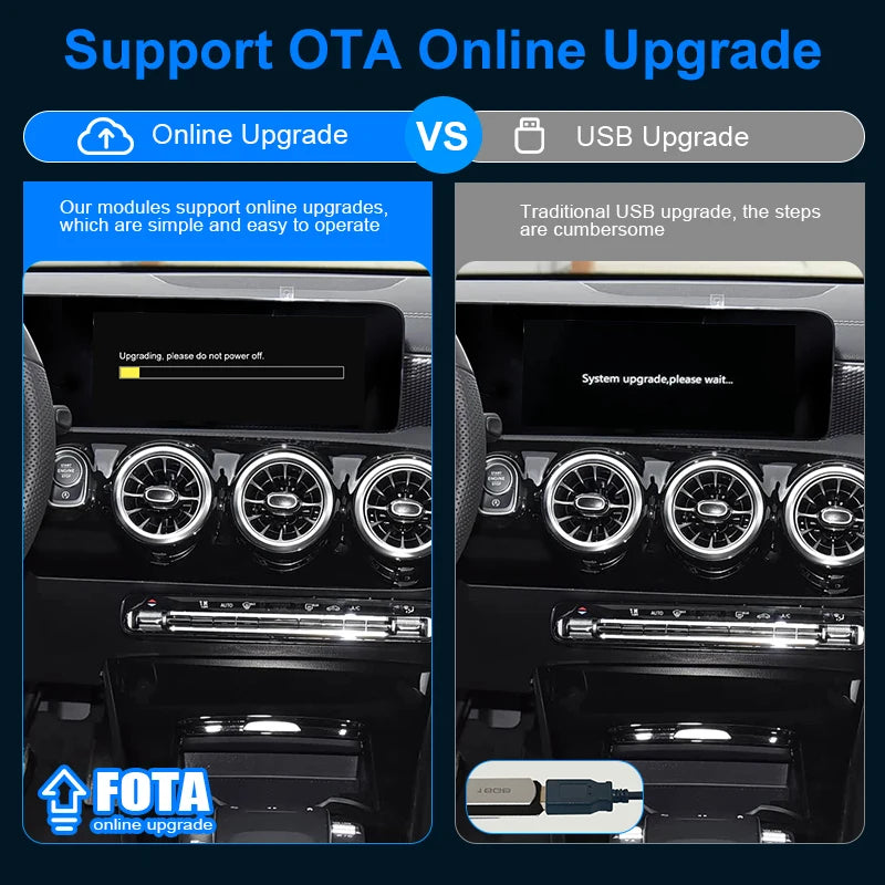 2025 sans fil CarPlay Android Auto pour Mercedes Benz classe A W177 2019-2022 MBUX NTG6.0 10.25 OEM écran miroir lien Airplay