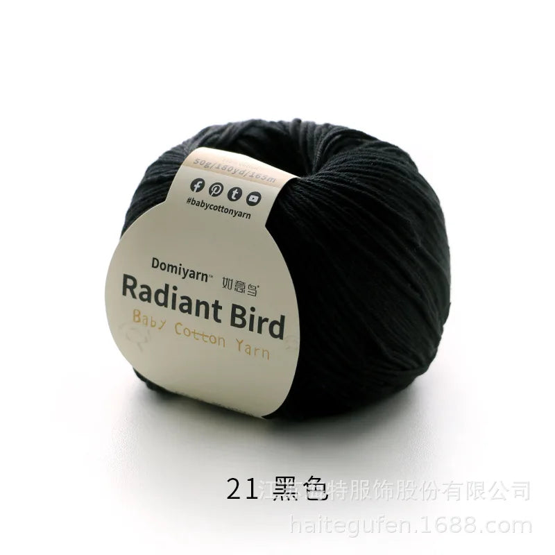 Fil de coton pur 100% biologique, fil pour bébé 50g pour tricoter, crochet et artisanat, crochet tissé à la main, pull, chapeau, fil d'écharpe
