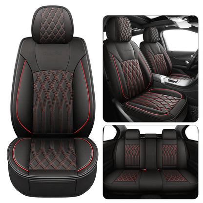 Housse de siège de voiture en cuir, 5 pièces, housse de protection imperméable pour siège automobile, ensembles complets, respirante, universelle, pour sièges complets