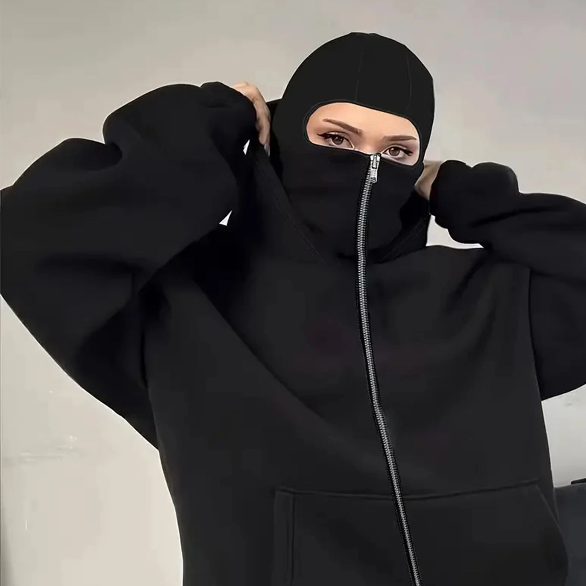 Bricolage modèle personnalisé LOGO vêtements de sport automne chaud à capuche masque sweat couleur unie sweat à capuche décontracté défilé de mode