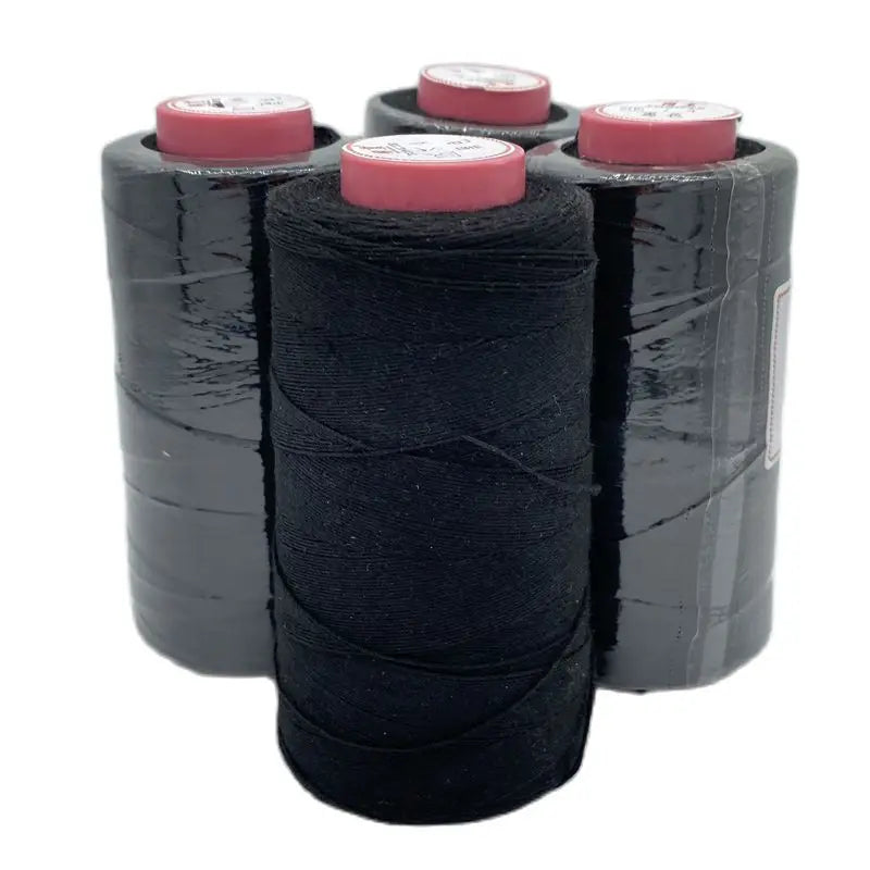 1 rouleau de fil de coton noir pour tissage de cheveux, avec cadeau, 1 aiguille incurvée C de 6.5cm