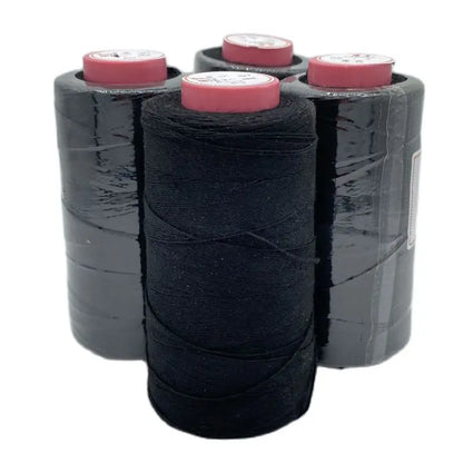 1 rouleau de fil de coton noir pour tissage de cheveux, avec cadeau, 1 aiguille incurvée C de 6.5cm