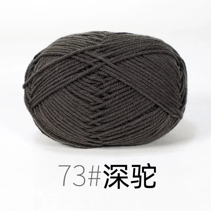 Fil de Lanas teint en coton au lait, 86 couleurs, 4 plis, pour bébé, chapeau, écharpe, pull, poupées, artisanat fait à la main