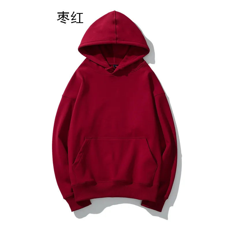Pull en peluche à épaules dénudées pour hommes, Logo personnalisé, ample, couleur unie, grande taille, Hip-hop, rue, pull vierge