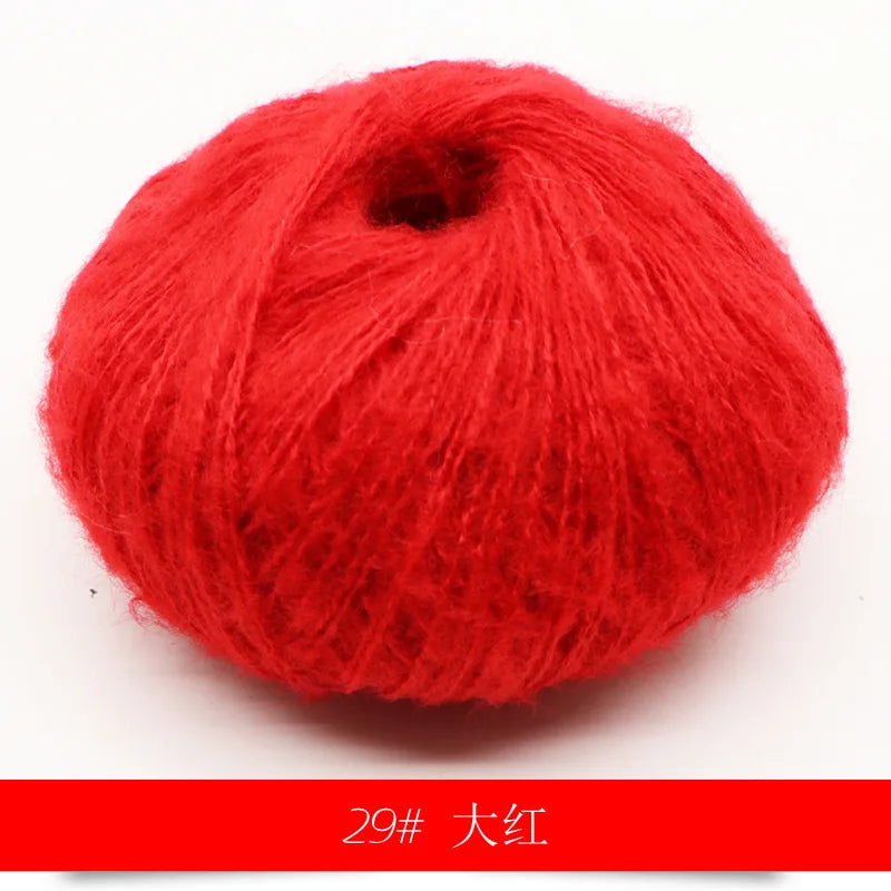 Fil Mohair tricoté à la main, 25g, 1 pièce, ligne de laine chaude au Crochet, pull shwal, écharpe