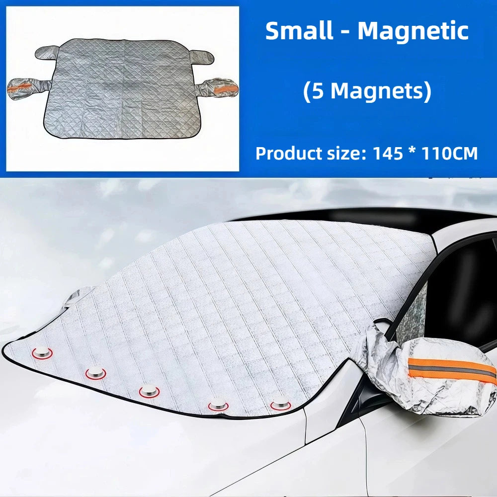 Bouclier de neige magnétique pour voitures – Housse de pare-brise robuste, protection contre le gel et pare-soleil toutes saisons |   Ajustement universel, installation facile