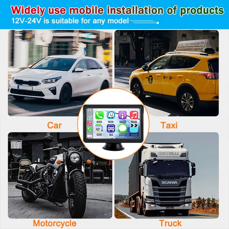 Lecteur DVD de voiture à écran tactile de 7 pouces, système de navigation de voiture, autoradio MP5, stéréo, écran IPS, Bluetooth, lien miroir, type-c universel