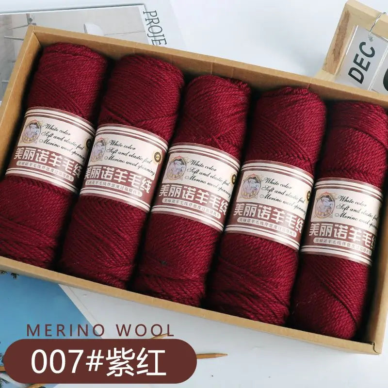 Fil de laine mérinos épais au Crochet à la main, 500 g/ensemble, pour chapeaux, manteaux, pulls, fil de laine mérinos doux pour la peau, gonflé, doux et chaud