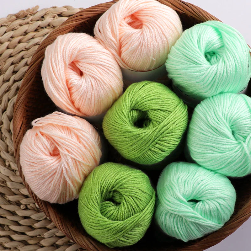 Fil de mélange de soie de luxe 6 pièces/ensemble, 50g chacun, fil à tricoter doux adapté aux pulls, couvertures et écharpes pour bébé, plusieurs couleurs