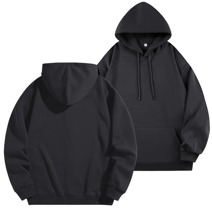 Bricolage LOGO personnalisé pur coton automne et hiver mode décontracté hommes et femmes à manches longues hauts noir sweat à capuche pull