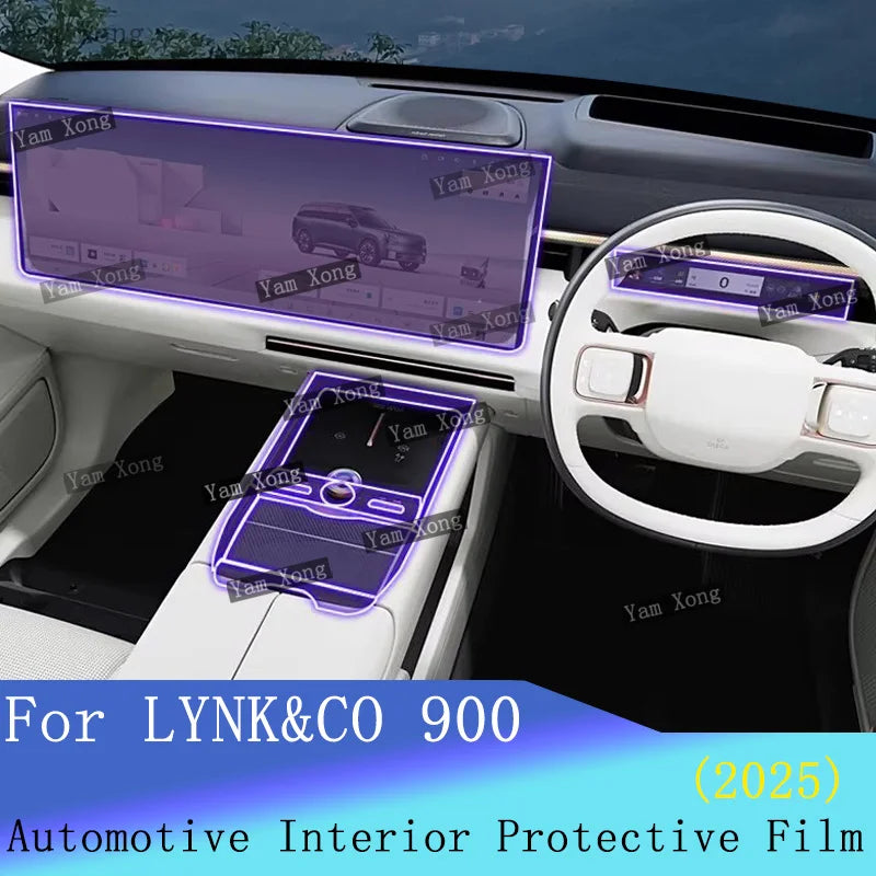 Autocollant de protection d'écran de navigation automobile pour LYNK&CO 900 LYNK CO, film intérieur complet, panneau de vitesses, film transparent anti-rayures