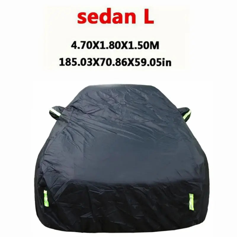 Universal SUV/Sedan Full Car Covers Outdoor Sun Snow Protection UV Car Zipper Design Black Car Case Cover S-XXL