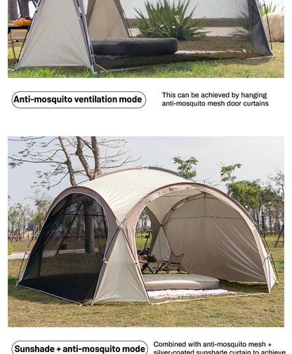 Tente dôme extra large Sonuto, gazebo de camping pop-up avec moustiquaire, protection solaire imperméable, pavillon pour fête en plein air