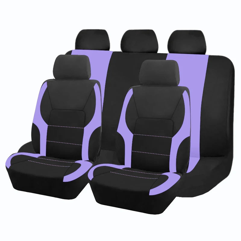 AUTO PLUS-Ensemble de Housses de Siège de Voiture Universelles en Polyester, Protection en Tissu Uni Bicolore, Accessoires Automobiles