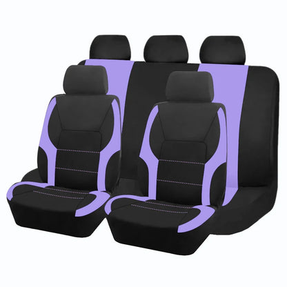 AUTO PLUS-Ensemble de Housses de Siège de Voiture Universelles en Polyester, Protection en Tissu Uni Bicolore, Accessoires Automobiles