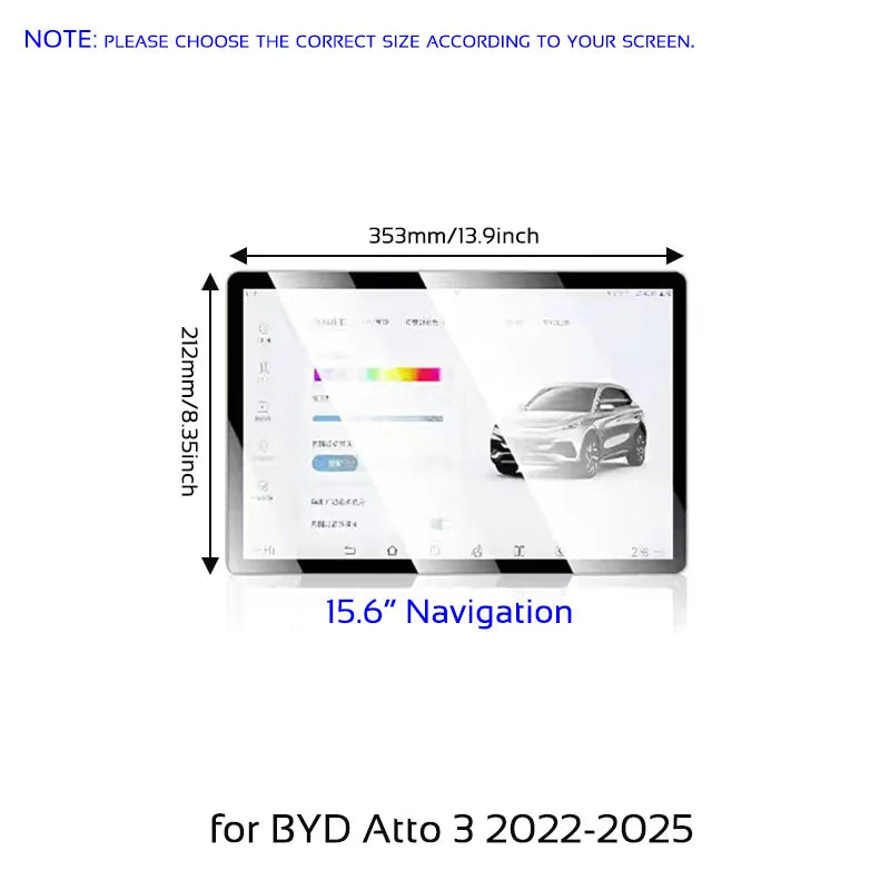 Protecteur d'écran pour BYD Atto 3 Yuan Plus 2022 – 20225, Film en verre trempé, housse de protection pour instruments de Navigation, accessoires de voiture