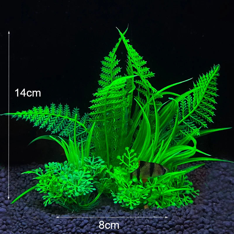 Plantes artificielles décoratives pour aquarium, herbe aquatique en plastique pour décorations d'aquarium, accessoires pour aquarium, plantas acuario