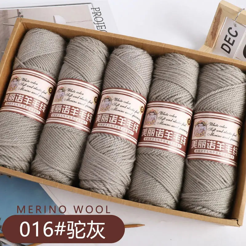 Fil de laine mérinos épais au Crochet à la main, 500 g/ensemble, pour chapeaux, manteaux, pulls, fil de laine mérinos doux pour la peau, gonflé, doux et chaud