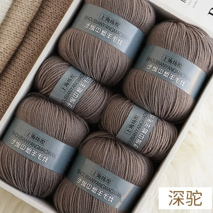 Fil de cachemire d'épaisseur moyenne, 500 g/ensemble, 4 plis, pour tricot au Crochet à la main, pull et pantalon, laine chaude, fil de laine 100%, doux pour la peau