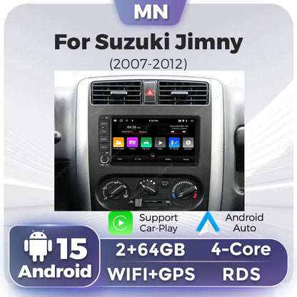 2026 nouveau Android 15 autoradio sans fil Carplay écran pour Suzuki Jimny 2007-2015 GPS Navigation Wifi RDS Auto lecteur multimédia