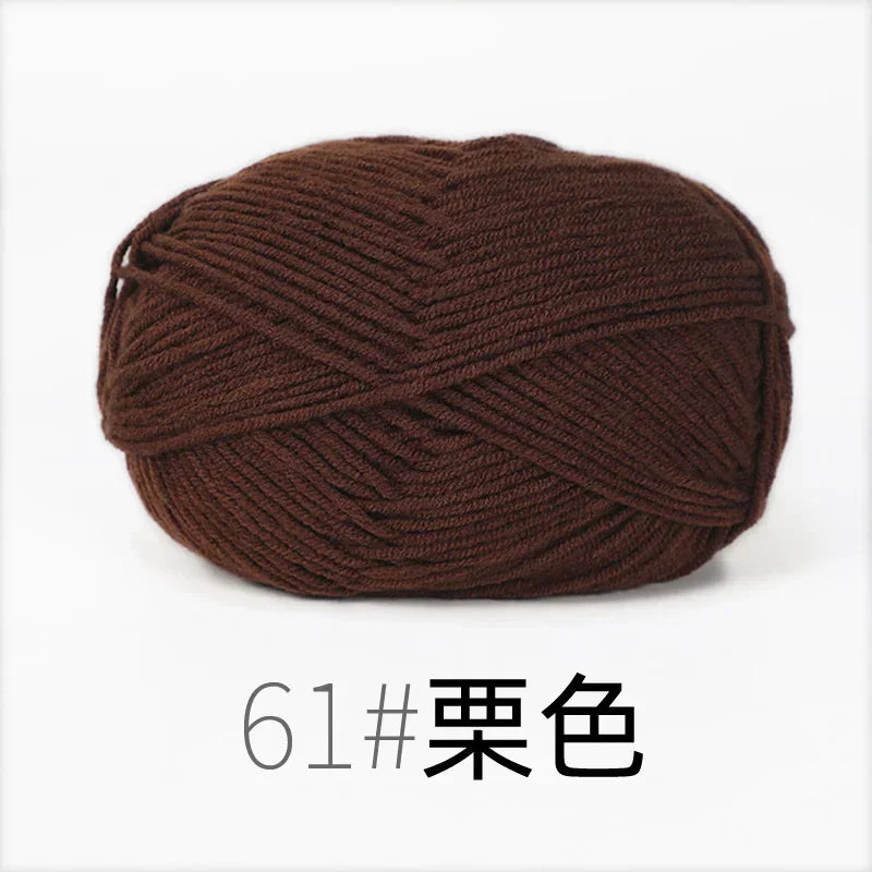 Fil de Lanas teint en coton au lait, 86 couleurs, 4 plis, pour bébé, chapeau, écharpe, pull, poupées, artisanat fait à la main