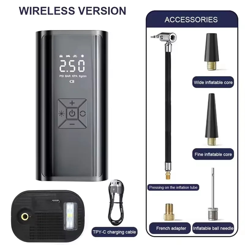 YIJU pompe à Air sans fil 150psi gonfleur de pneu électrique Portable pour voiture vélo moto Mini compresseur d'air pneu injecteur d'air