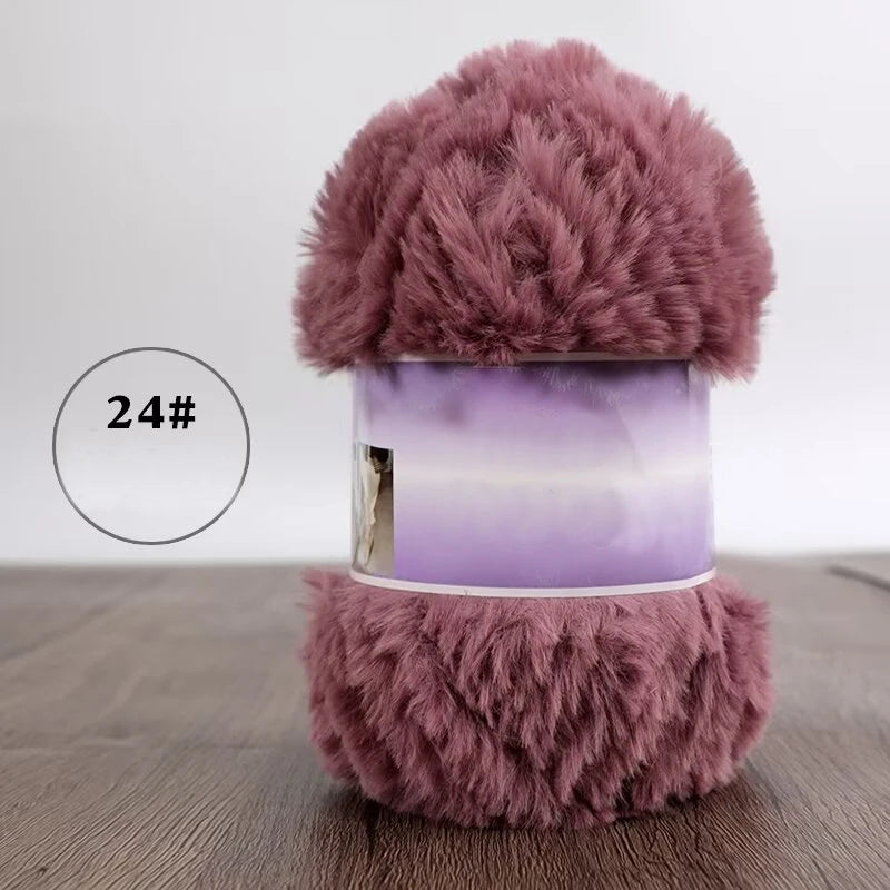 Fil de fausse fourrure 200g pour tricoter des pantoufles, des pulls chauds, des écharpes et des chapeaux faits à la main