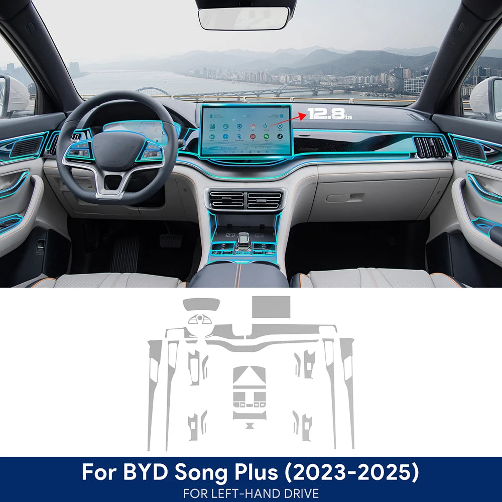 Film de protection TPU pour écran de navigation de console centrale de voiture BYD Seal U Sealion 6 Song Plus DM-i EV 2021-2025, conduite à droite