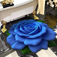 Nouveau tapis de sol en forme de pivoine, doux et durable, 40x40cm, antidérapant et absorbant pour salle de bain