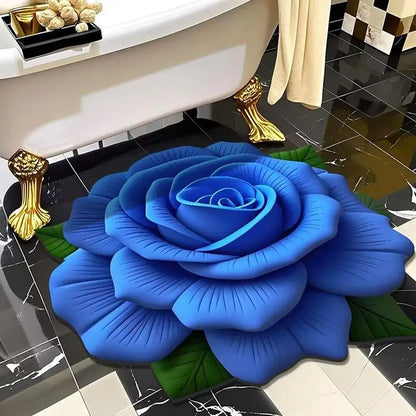 Nouveau tapis de sol en forme de pivoine, doux et durable, 40x40cm, antidérapant et absorbant pour salle de bain