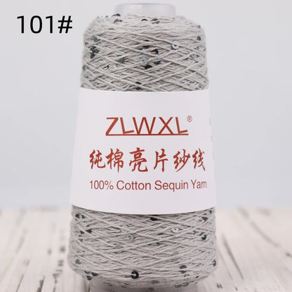   Блэк – fil de coton à paillettes, 100g, 800M, 3mm, décoration tricotée, crochet à la main, tricot jaune