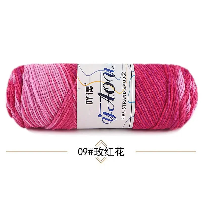 Fil à tricoter à la main en coton au lait coloré, 100g, section teinte au Crochet, ligne de fil, couverture, châle, chapeau, chaussettes, 200 mètres, 1 pièce