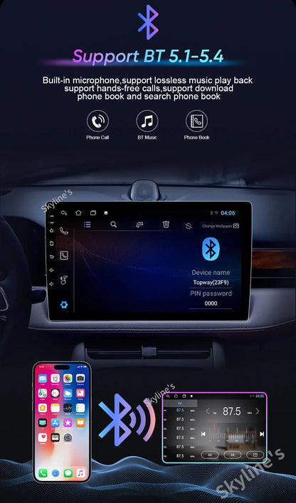 Autoradio Android 15 pour Peugeot 207 CC 207CC 2006 - 2015 sans fil Carplay Android Auto stéréo lecteur multimédia WiFi 4G 2 Din
