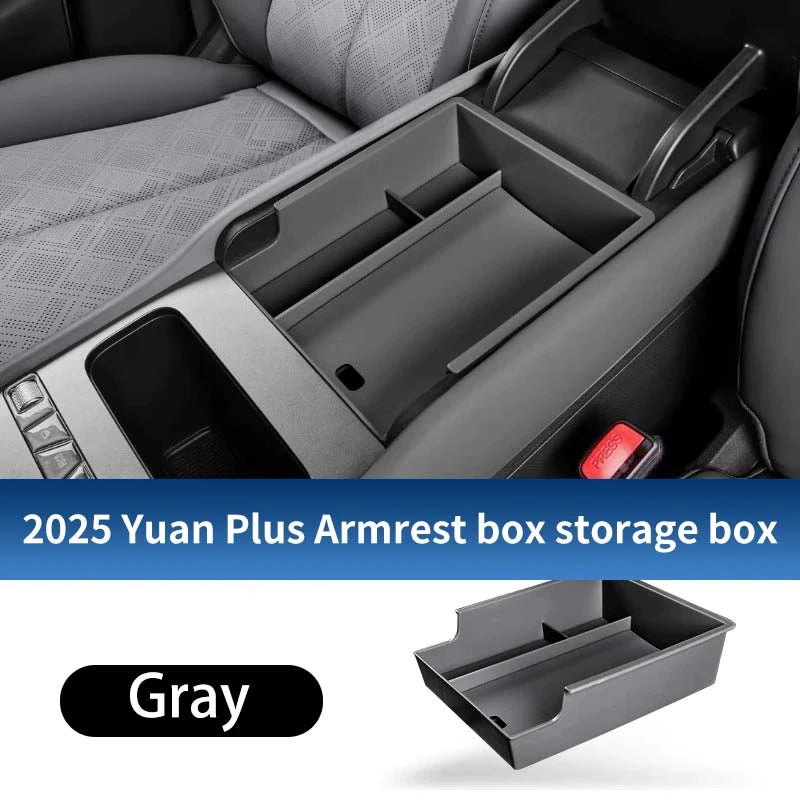 Pour Byd Yuan Plus Atto 3 2025 Console centrale de voiture boîte de rangement inférieure résistant aux rayures étui d'organisation en Silicone accessoires
