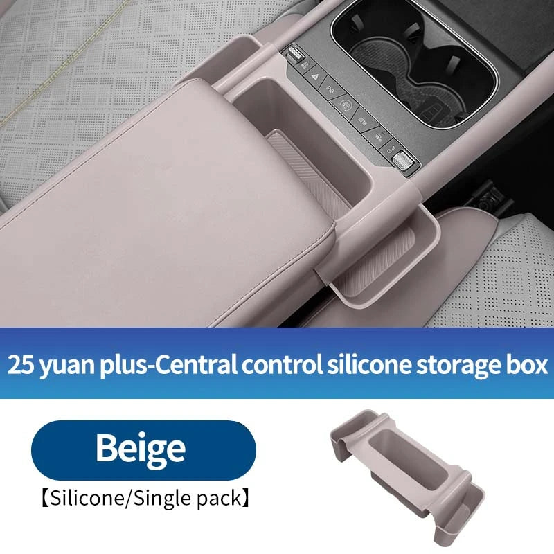 Pour Byd Yuan Plus Atto 3 2025 Console centrale de voiture boîte de rangement inférieure résistant aux rayures étui d'organisation en Silicone accessoires